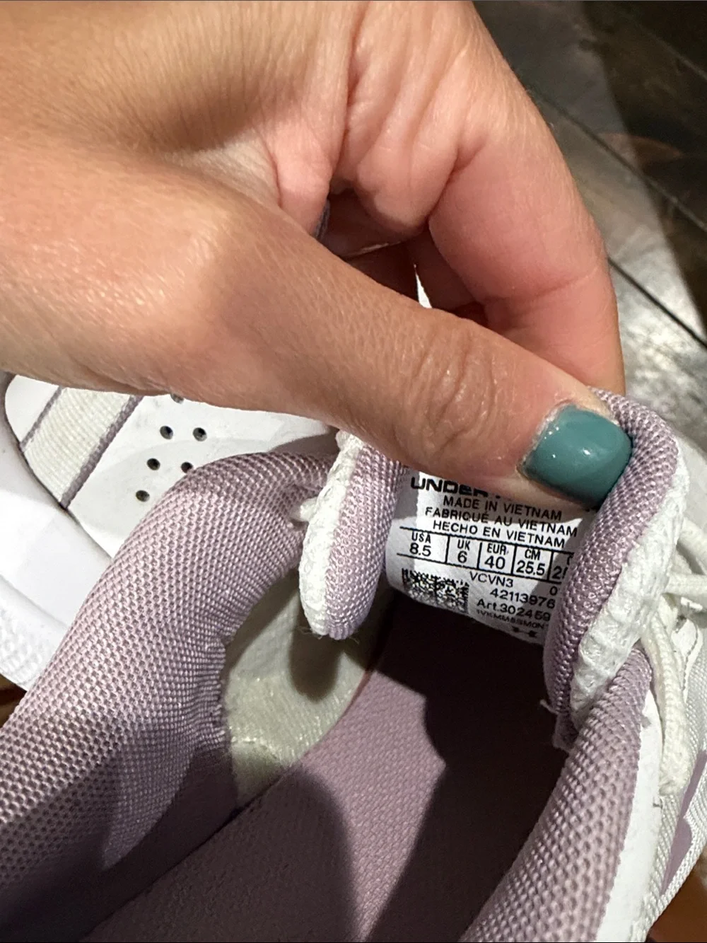 Under Armour Girls White and Light Pink Athletic Sneakers